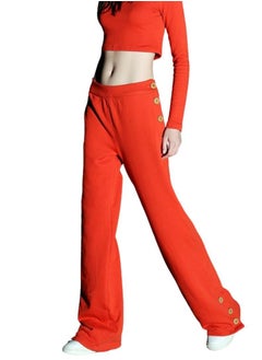 VENTIUP Women's 2 pieces Cotton Open Bottom Leg Sweatpants Crop Top  - Image 2