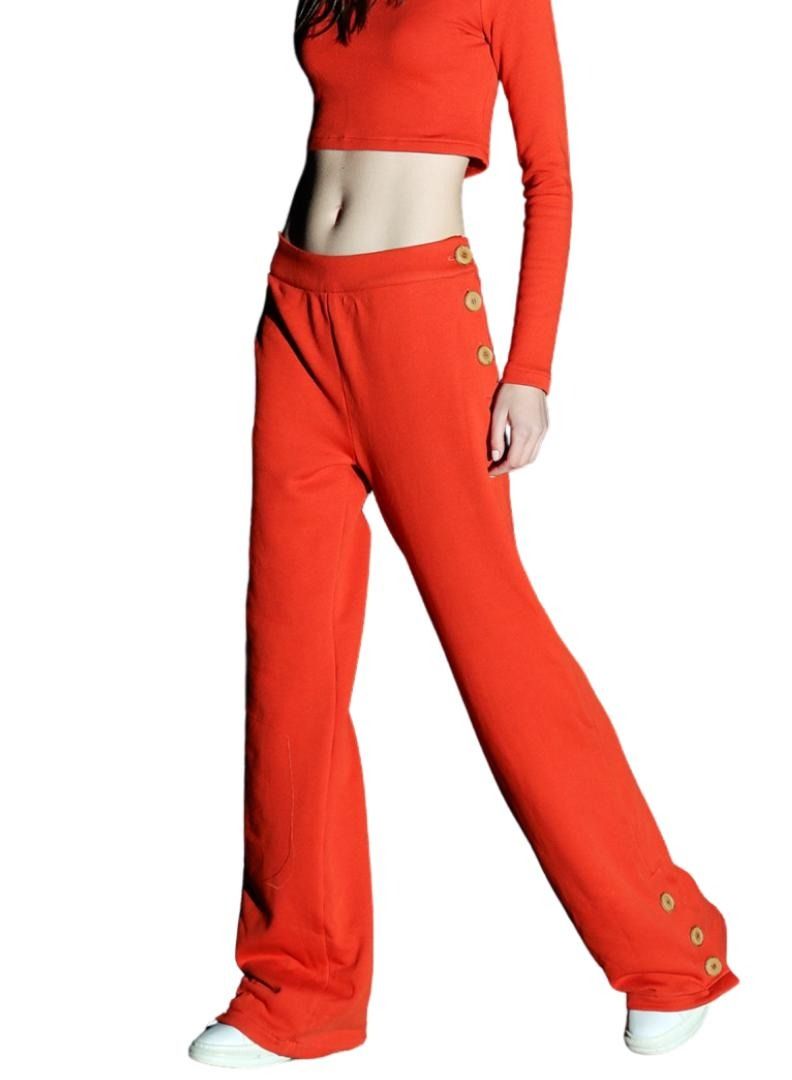 VENTIUP Women's 2 pieces Cotton Open Bottom Leg Sweatpants Crop Top  - Image 2