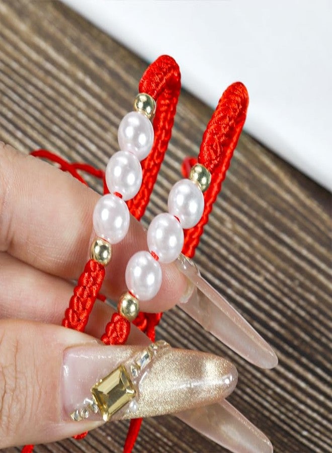 Mannikesi Red Bracelet for Women, Red String Bracelet for Protection as Mother Gifts, Handmade Couples Bracelets Red Ankle Bracelets, Matching Jewelry for Couple, Christian Good Luck Teen Friendship Bracelets - Image 2