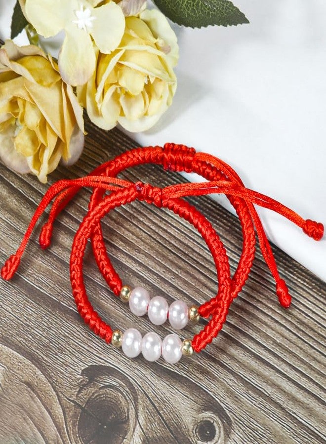 Mannikesi Red Bracelet for Women, Red String Bracelet for Protection as Mother Gifts, Handmade Couples Bracelets Red Ankle Bracelets, Matching Jewelry for Couple, Christian Good Luck Teen Friendship Bracelets - Image 4