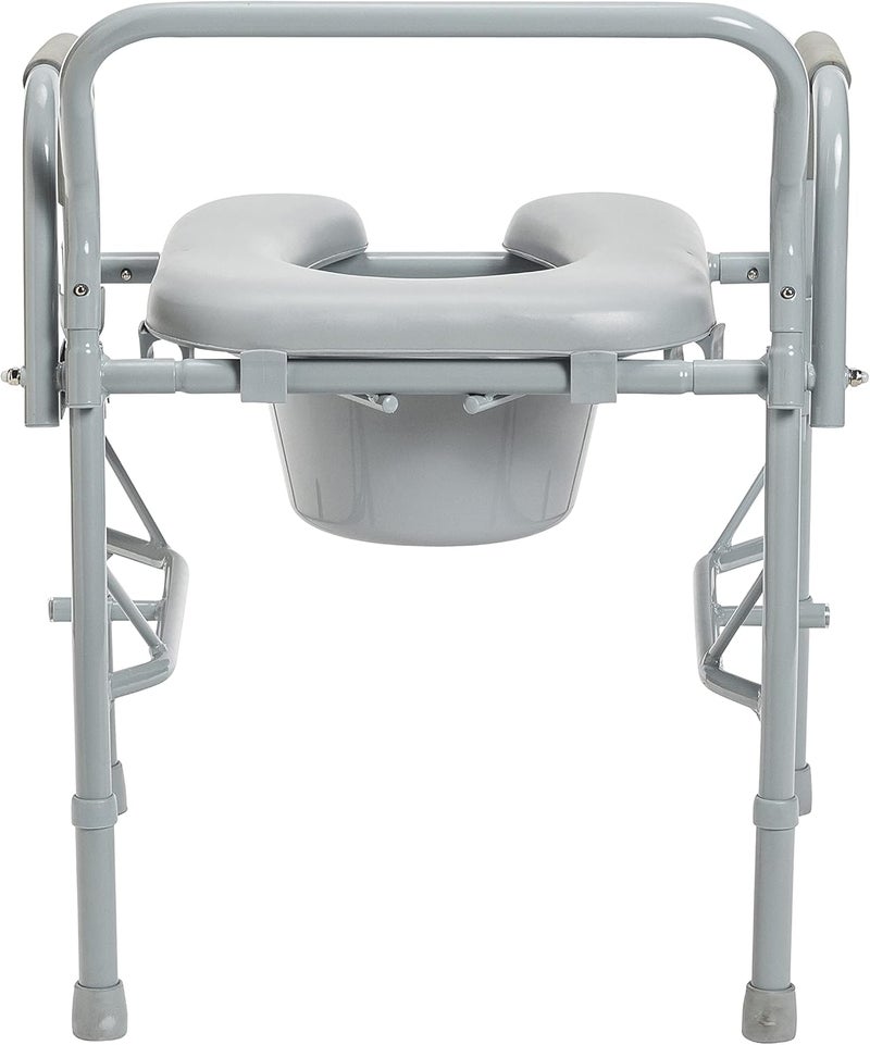 Drive Medical 11125PKSD1 Commode Chair for Toilet with Padded Seat and Arms Gray - Image 5