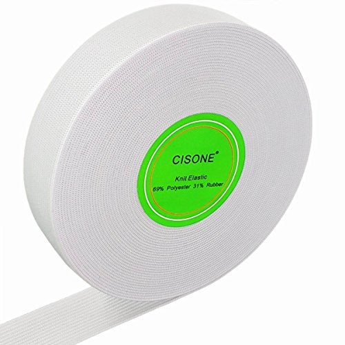 CISONE Knit Elastic 1 Inch Wide White Heavy Stretch High Elasticity Knit Elastic Band 10 Yards - Image 2