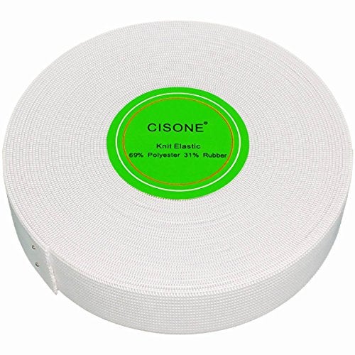 CISONE Knit Elastic 1 Inch Wide White Heavy Stretch High Elasticity Knit Elastic Band 10 Yards - Image 5
