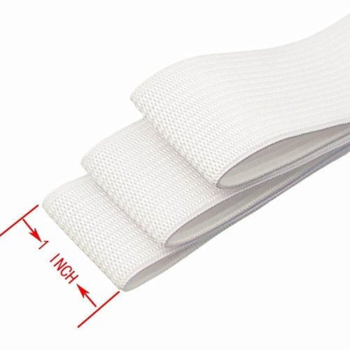 CISONE Knit Elastic 1 Inch Wide White Heavy Stretch High Elasticity Knit Elastic Band 10 Yards - Image 3