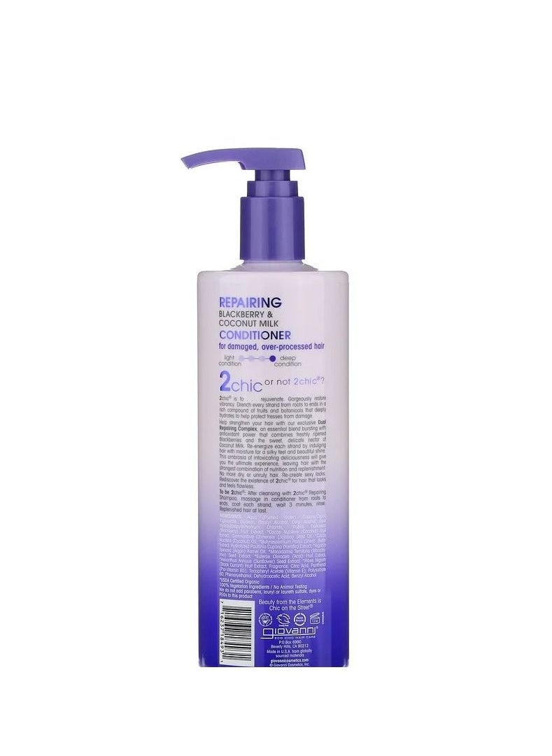 Giovannini - Repair Conditioner For Damaged or Over-processed Hair Blackberry & Coconut Milk 24 fl oz  710 ml - Image 1