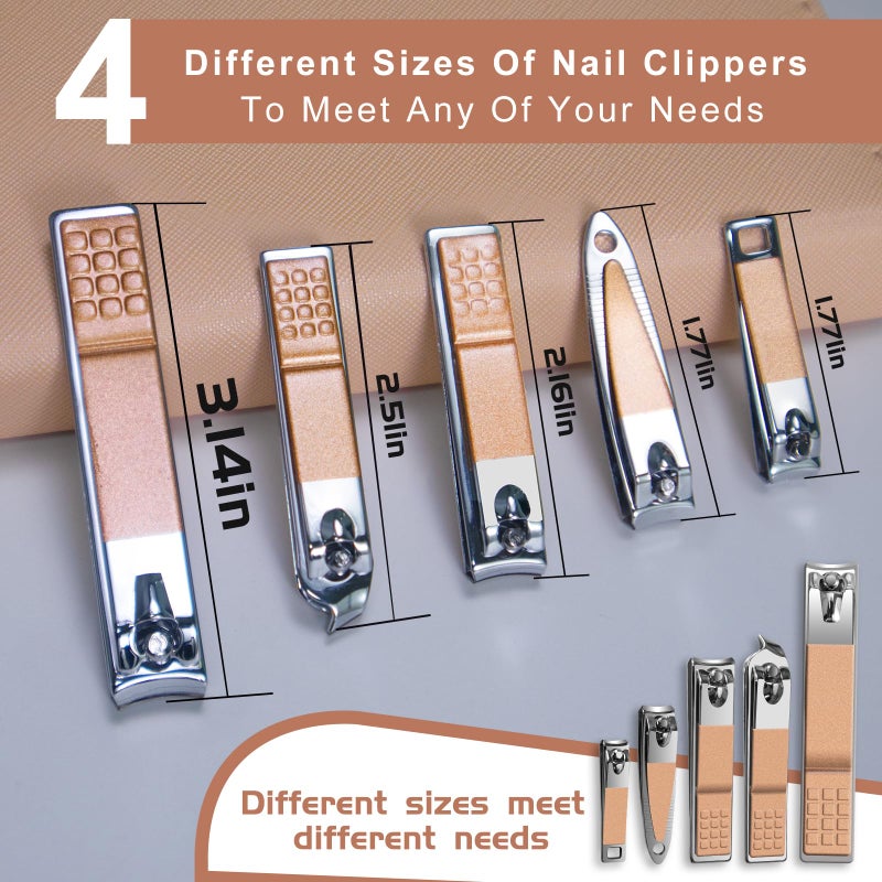 RedFlow Manicure Set 30 in 1 Nail Clippers Set,Nail Manicure Kit for Women,RedFlow Toenail Clippers,Pedicure Kit,Pedicure Tools,Suitable for Travel Manicure Tools (Rose Gold) - Image 4