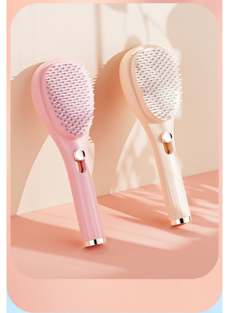 طقم قطعتين مشط تنظيف ذاتي لتصفيف الشعر وتدليك فروة الرأس – بلونين مختلفين، أداة مبتكرة لتنظيف سهل وسريع - Image 1