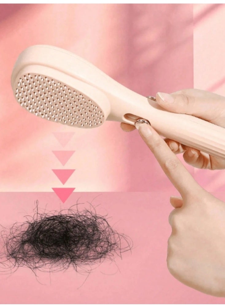 طقم قطعتين مشط تنظيف ذاتي لتصفيف الشعر وتدليك فروة الرأس – بلونين مختلفين، أداة مبتكرة لتنظيف سهل وسريع - Image 2