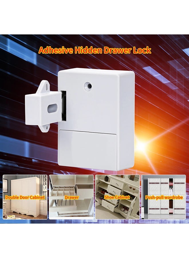 NIBEMINENT Smart Sensor Adhesive Hidden Cabinet Lock White 9.10x5.50x7cm - Image 4