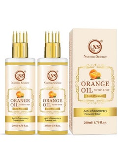 Nuerma Science Orange Hair Oil With Comb Applicator For Healthy Strong More Deep Root Nourishment Hair(200 Ml Each Pack Of 2) 400 Ml  - Image 1