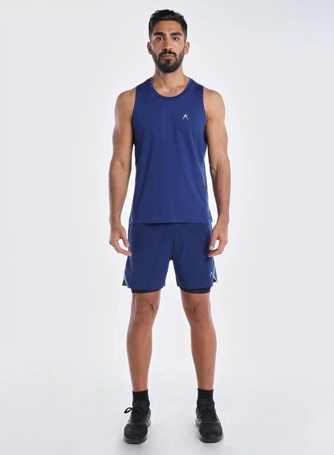 Wizard Men Blue 2 in 1 Running Shorts - Image 3