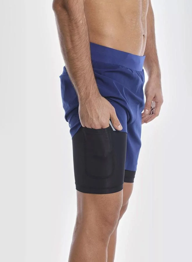 Wizard Men Blue 2 in 1 Running Shorts