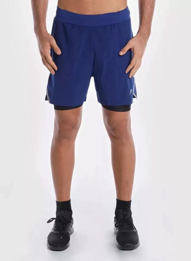 Wizard Men Blue 2 in 1 Running Shorts - Image 1