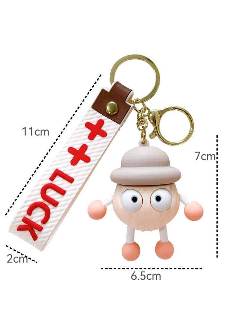 Cute Cartoon Beige Briquette Keychain For Cars, Bag Pendants,Small Gifts  - Image 3