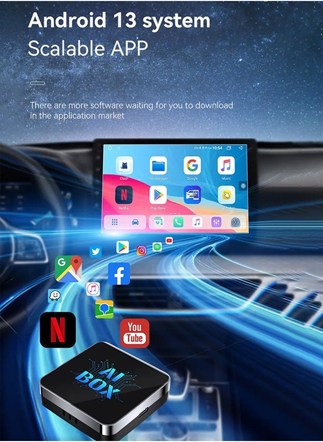 أحدث محول لاسلكي CarPlay يدعم YouTube وNetflix والمزيد من CarPlay السلكي إلى دونجل لاسلكي، صندوق AI CarPlay 2 في 1 صندوق AI لاسلكي للتوصيل والتشغيل - Image 3