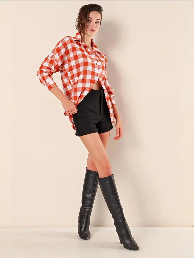 بيغ دارت قميص بأزرار بأكمام طويلة كبير الحجم من