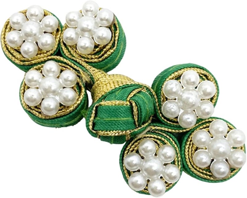 أزرار الوشاح الصيني المصنوعة يدويًا من الخرز، مع إغلاق العقدة الصينية والمشابك - Image 1