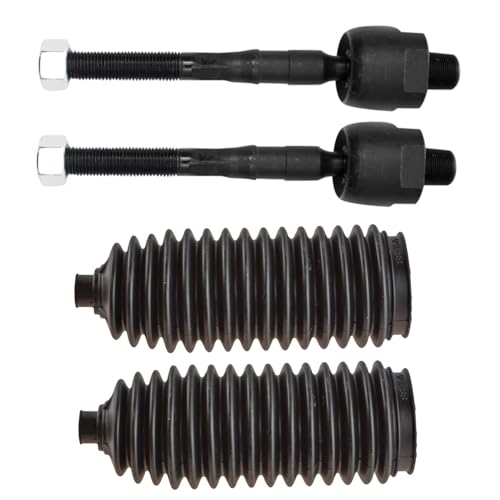 TRQ Front Steering Kit Steering Rack & Pinion Bellow Tie Rod Compatible with 2008-2010 INFINITI G37 2009-2012 Nissan 370Z - Image 1