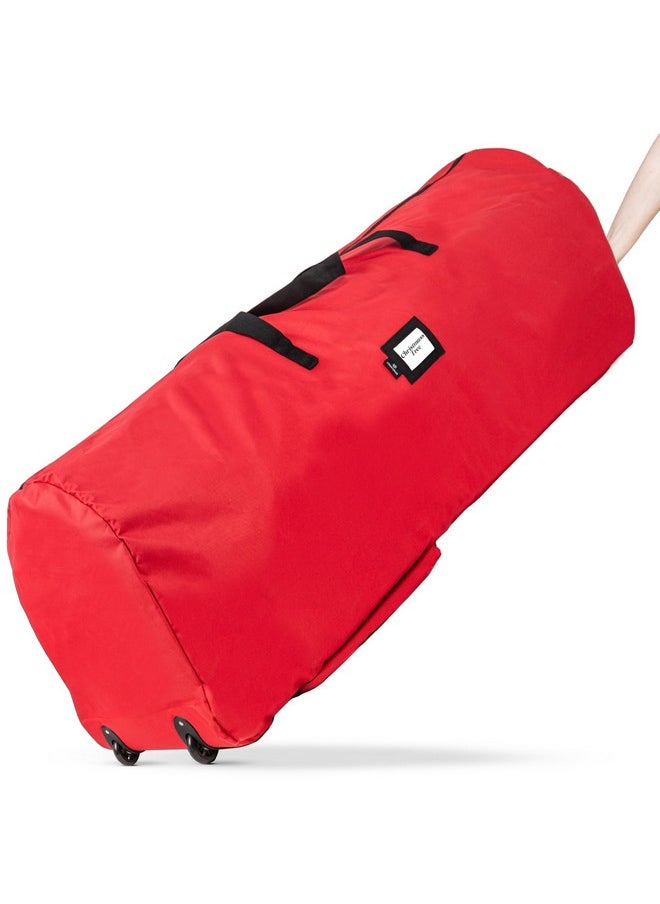 Handy Laundry Handy Laundry, Rolling Tree Storage Bag - Storage for 9-Foot Artificial Christmas Holiday Tree. Zippered Bag, Carry Handles & Wheels for Easy Transport. Protects Against Dust, Insects, Moisture, RED  - Image 1