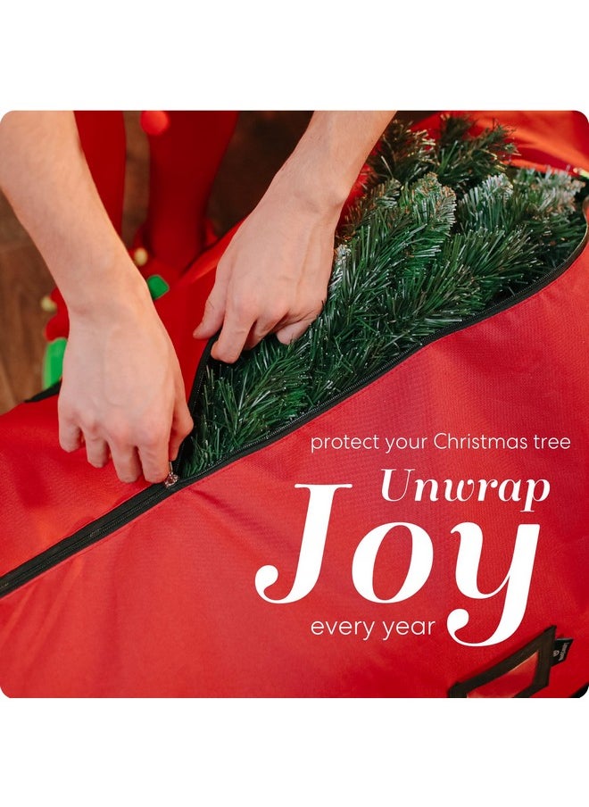 Handy Laundry Handy Laundry, Rolling Tree Storage Bag - Storage for 9-Foot Artificial Christmas Holiday Tree. Zippered Bag, Carry Handles & Wheels for Easy Transport. Protects Against Dust, Insects, Moisture, RED  - Image 3