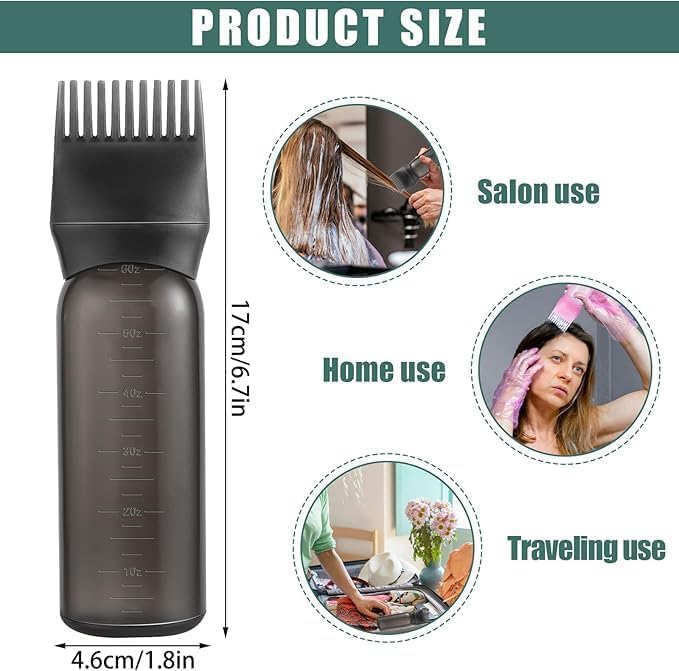 MB2P Plastic - Hair Oil Applicator Comb With Bottle (multicolor) (1) - Image 3