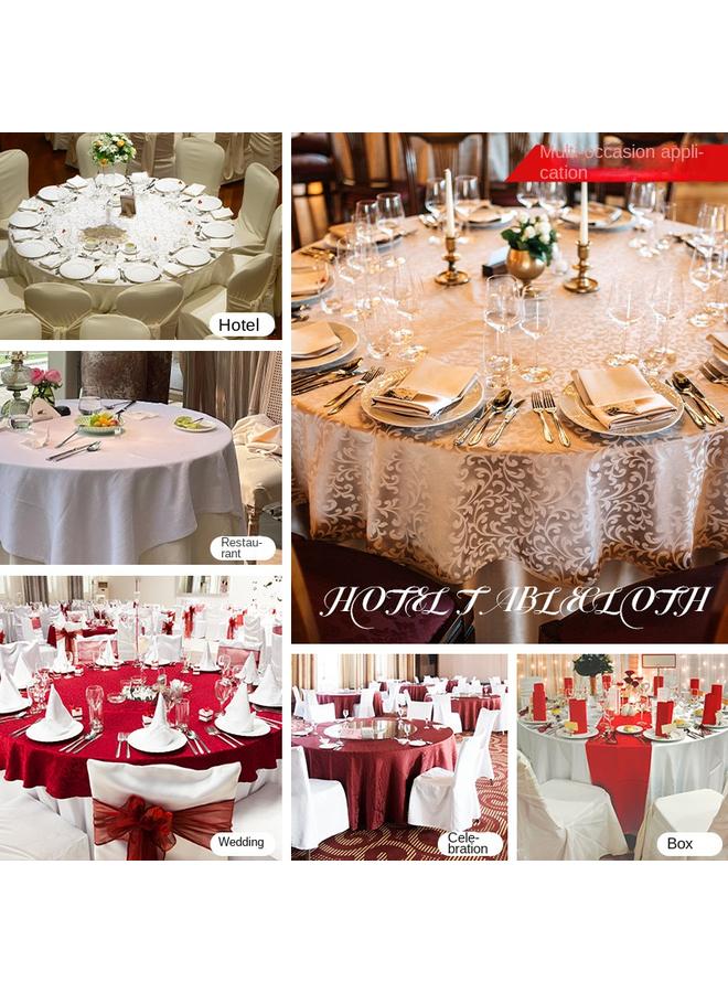 Bluejw Fabric Tablecloth Hotel Restaurant Hotel Advanced Sense Dining Tablecloth Hotel Coffee Table Dirty-resistant Anti-hot And Dust-proof Round Big Circle - Image 5