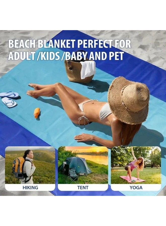 Large 55x79 Inch Lake Blue Dark Blue Beach Blanket Sandproof Moisture Proof Tear Resistant - Image 2