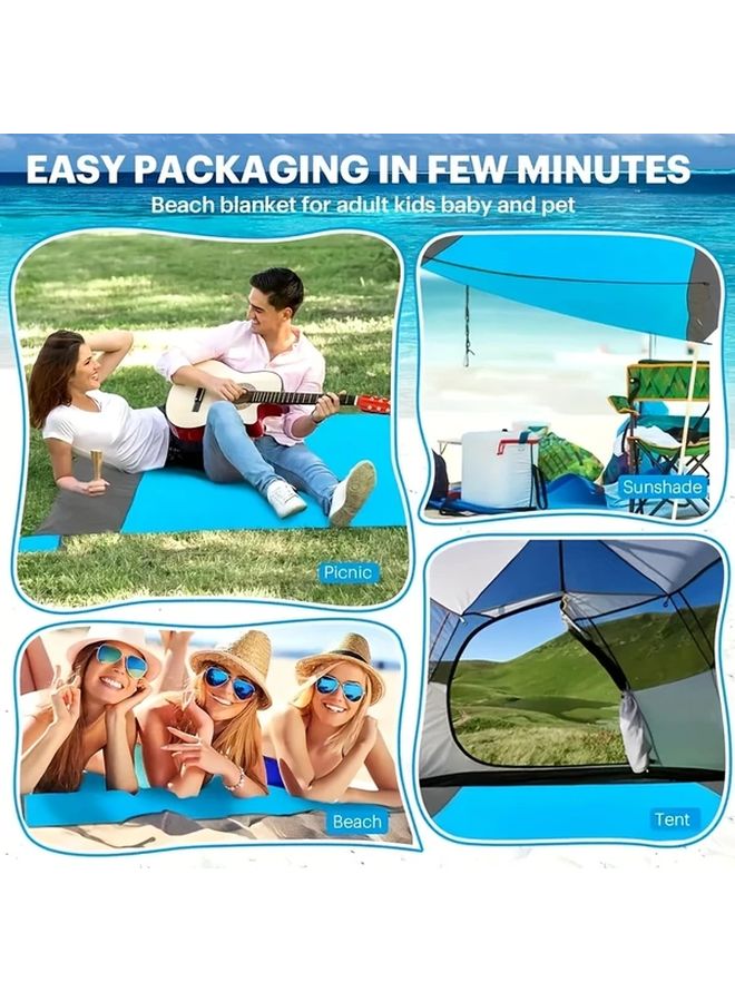 Large 55x79 Inch Lake Blue Dark Blue Beach Blanket Sandproof Moisture Proof Tear Resistant - Image 4