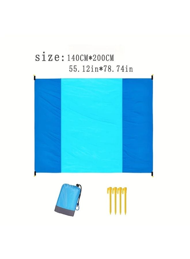 Large 55x79 Inch Lake Blue Dark Blue Beach Blanket Sandproof Moisture Proof Tear Resistant - Image 1