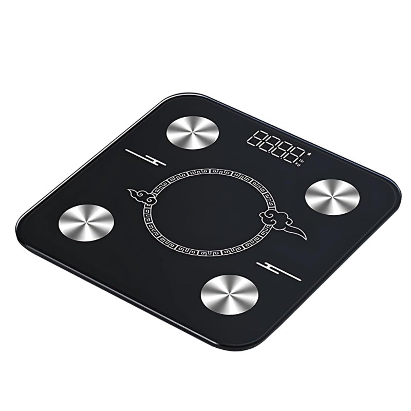 Rechargeable Smart Body Fat Scale 24 Metrics Digital Weighing Scale Black Tempered Glass - Image 2