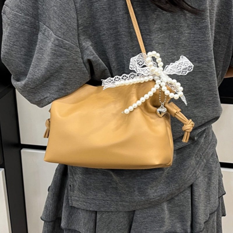 Women'S Bag, Simple Textured Pleated Bag, Drawstring Lucky Bag, Women'S Shoulder Bag, Crossbody Bag, Small Women'S Bag, Versatile For - Image 4