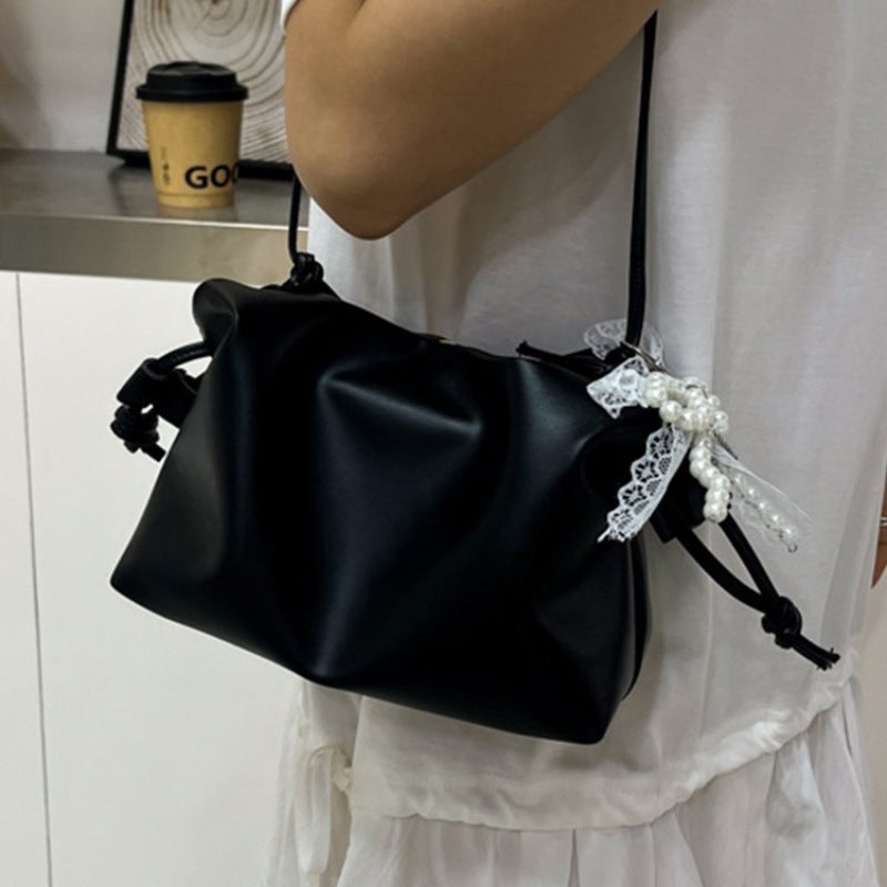 Women'S Bag, Simple Textured Pleated Bag, Drawstring Lucky Bag, Women'S Shoulder Bag, Crossbody Bag, Small Women'S Bag, Versatile For - Image 2