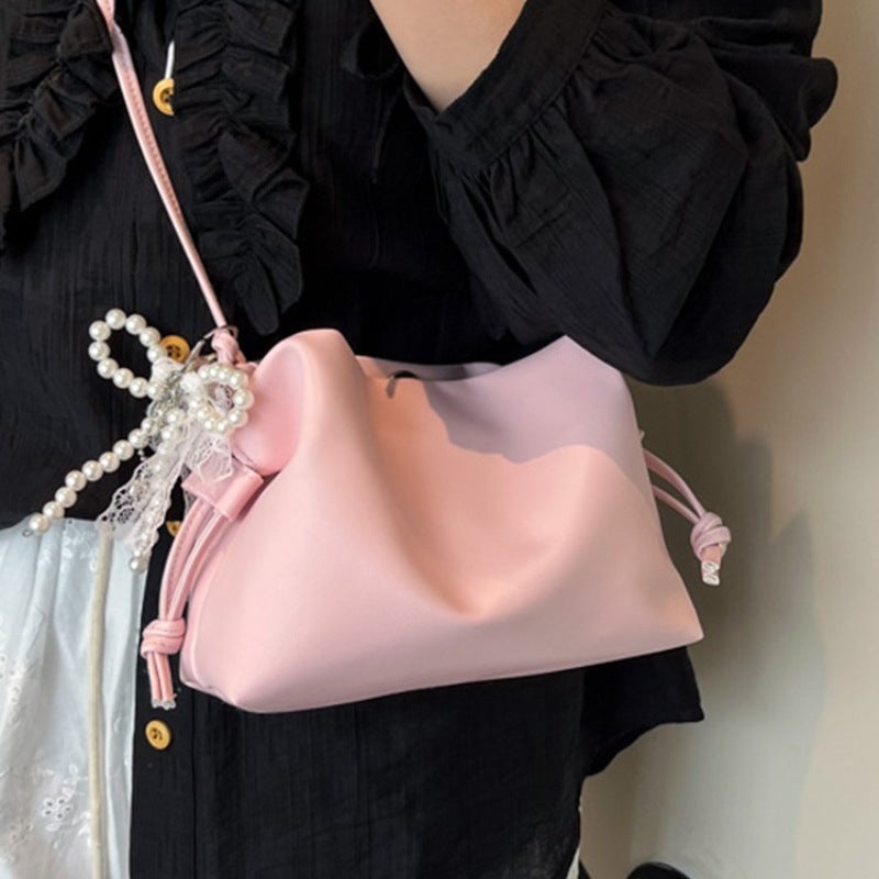 Women'S Bag, Simple Textured Pleated Bag, Drawstring Lucky Bag, Women'S Shoulder Bag, Crossbody Bag, Small Women'S Bag, Versatile For - Image 5