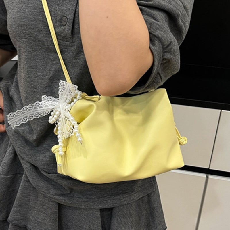 Women'S Bag, Simple Textured Pleated Bag, Drawstring Lucky Bag, Women'S Shoulder Bag, Crossbody Bag, Small Women'S Bag, Versatile For - Image 3