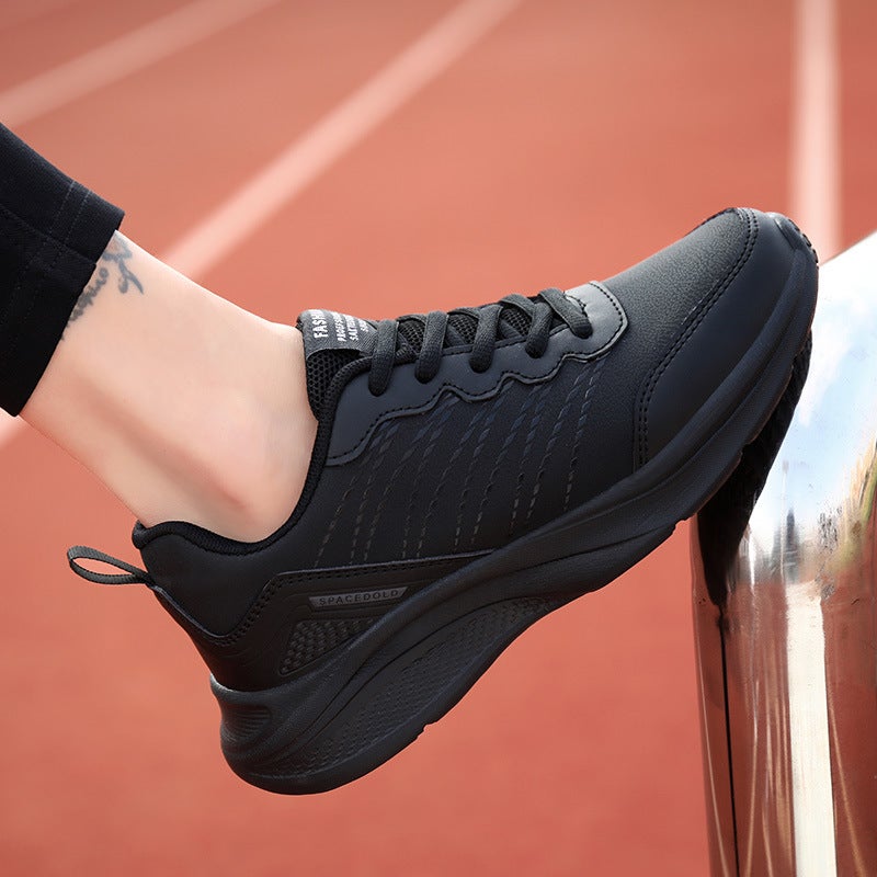 Leather Women'S Shoes New Kitchen Shoes Work Shoes Black Waterproof Non-Slip Women'S Sports Casual Shoes - Image 2