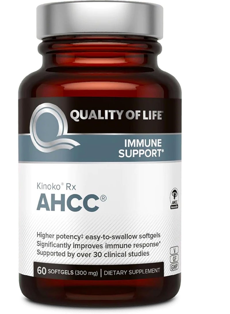 كوالتي أوف لايف مكمل غذائي لدعم المناعة من AHCC، 60 كبسولة، 30 حصة - Image 1