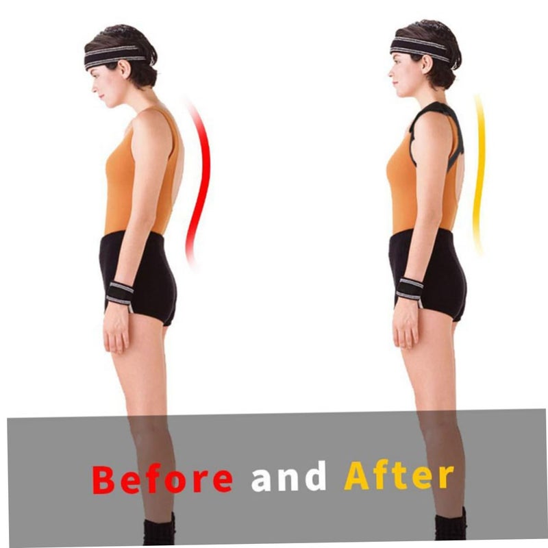 Posture Corrector Back Support Belt For Hunchback Shoulder Lumbar Alignment Black - Image 4