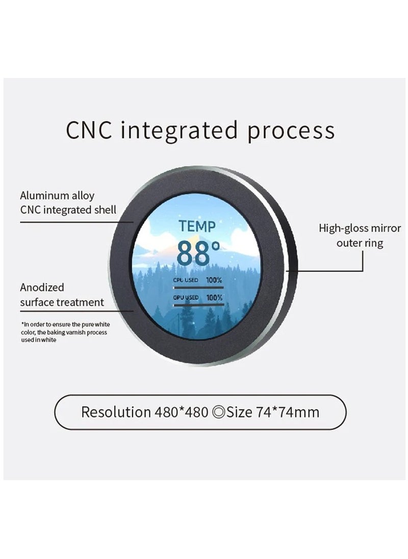Generic - USB 2.1 Inch Watercool Screen 480x480 IPS Secondary Screen 2.1'' Round LCD for Desk PC CPU GPU RAM HDD Monitoring Freely AIDA64 - Image 1