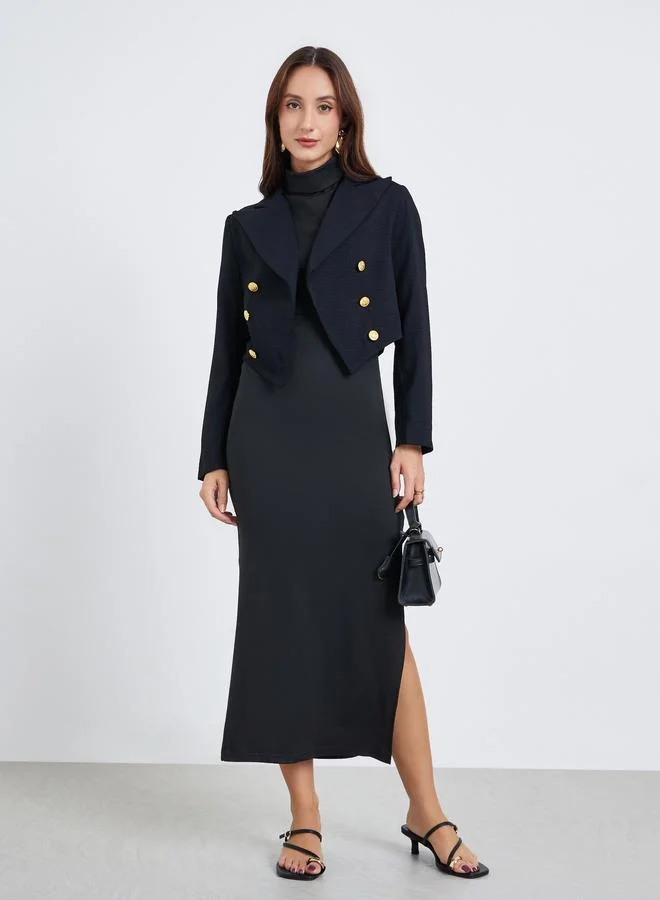 تايك تو جاكيت نسائي بأزرار وأكمام طويلة