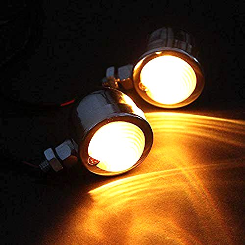 MOTLTECH Motorcycle Turn Signals 2pcs Chrome Front Rear Turn Signals 12V with Bullet Shape and Amber Lights Fit Universal Fit for Harley Honda Yamaha Dukati Suzuki Kawasaki - Image 5