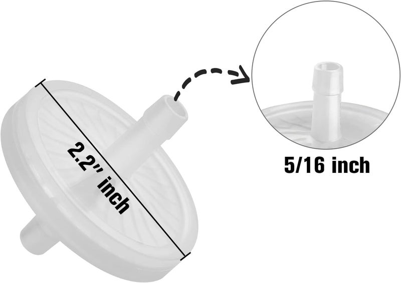 Ferroday 5/16 Barbed Air Line Filter [4 PCS]- Sanitary Air Filter Air Line Fittings for Beer Brew Keg Air Filter for Homebrew White Air Filter for Fish Tank Translucent Plastic Gas Line Fitting - Image 3