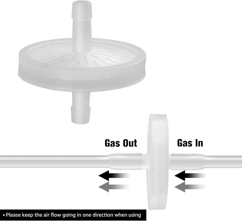 Ferroday 5/16 Barbed Air Line Filter [4 PCS]- Sanitary Air Filter Air Line Fittings for Beer Brew Keg Air Filter for Homebrew White Air Filter for Fish Tank Translucent Plastic Gas Line Fitting - Image 4
