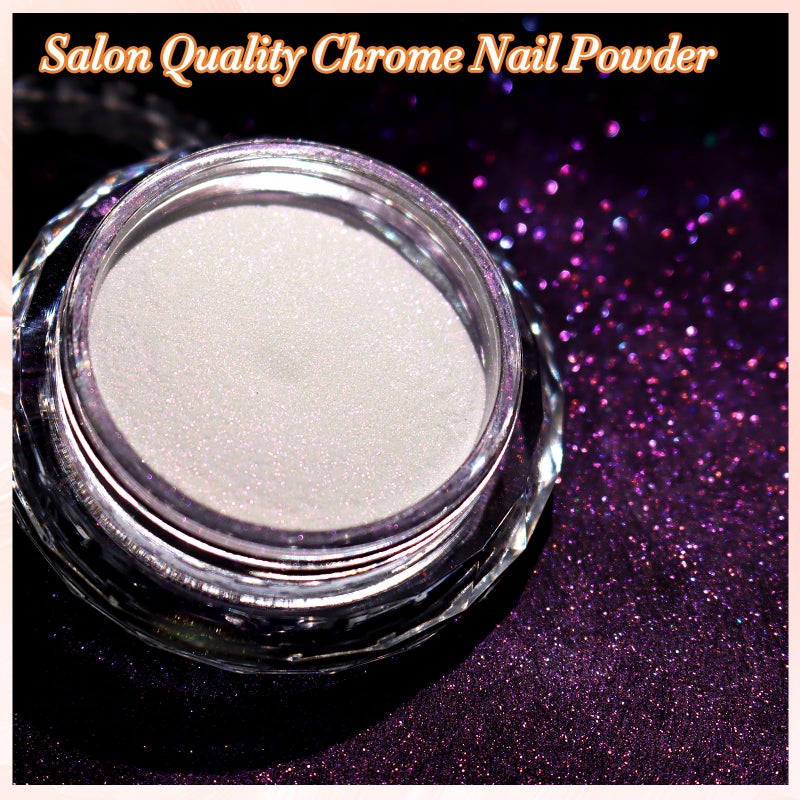 FNNZ Unicorn Chrome Nail Powder, Aurora Unichrome Mermaid Aurora Pigment Pearlescent Nail Art Glitter Dust Decoration for Home DIY Salon Manicure - Cyber Mirage - Image 3