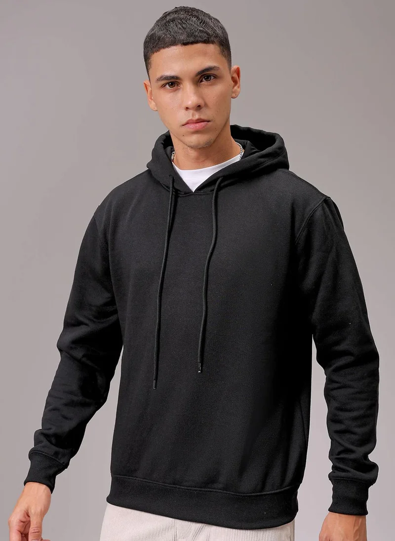 ذا انديان كراج كو Men Regular Fit Solid Overhead Hooded Sweatshirt