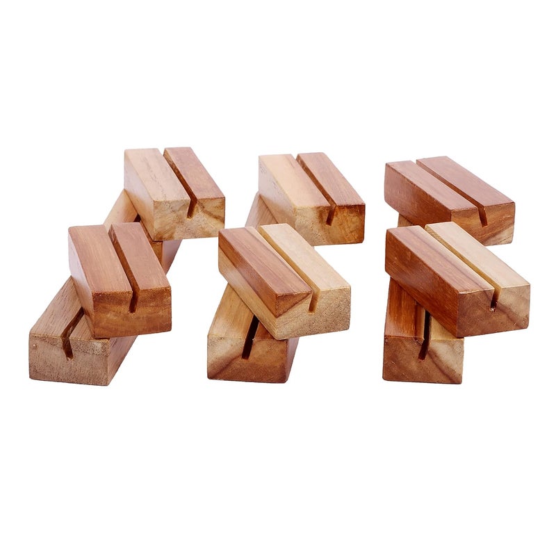 MIHAD Wooden Place Card Holders | Table Number Holders | Photo, Business card Display Stand For Desk, Tabletop , Dinner Home Party, Events, Restaurant Table Nos. Cards, Photo Holders, Postcard, (12) - Image 1