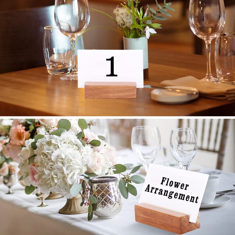 MIHAD Wooden Place Card Holders | Table Number Holders | Photo, Business card Display Stand For Desk, Tabletop , Dinner Home Party, Events, Restaurant Table Nos. Cards, Photo Holders, Postcard, (12) - Image 5