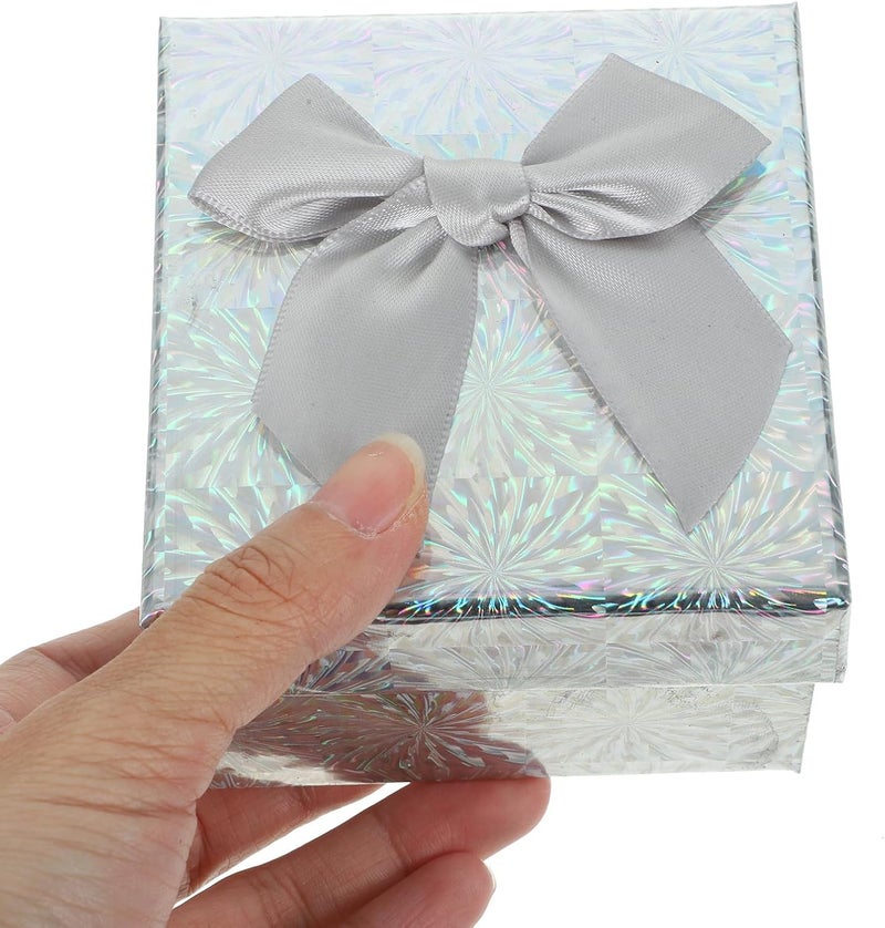 WESIEVYA Foldable Gray Paper Boxes with Lids and Ribbon, Small 9x8.5x5.5cm Set for Birthday, Bridesmaid, and Party Favor Packaging - Image 4