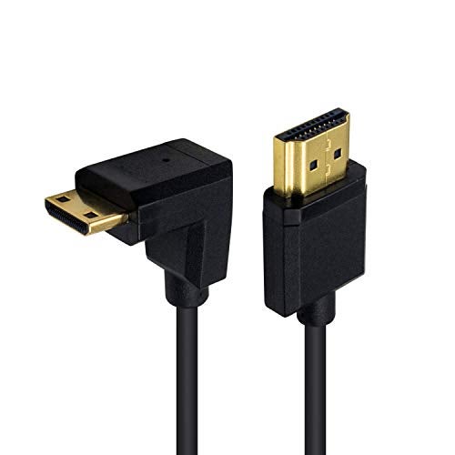 Duttek Coiled Mini HDMI to HDMI 90 Degree Cable 1 FT-4 FT, Ultra-Thin Down Angled HDMI Male to Mini HDMI Male Coiled Cable Support 4K Ultra HD, 1080p, 3D - Image 3