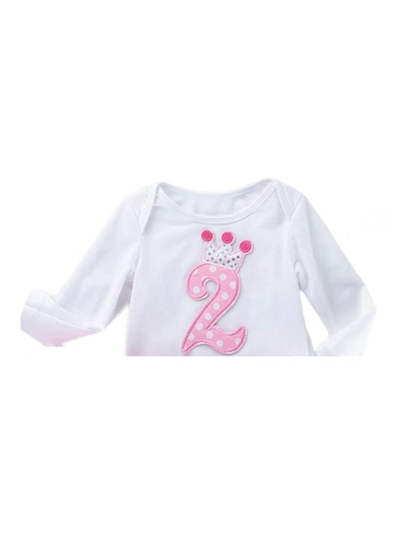 We Happy 3-Piece 2nd Birthday Baby Girls Dress Princess Costume - Image 2