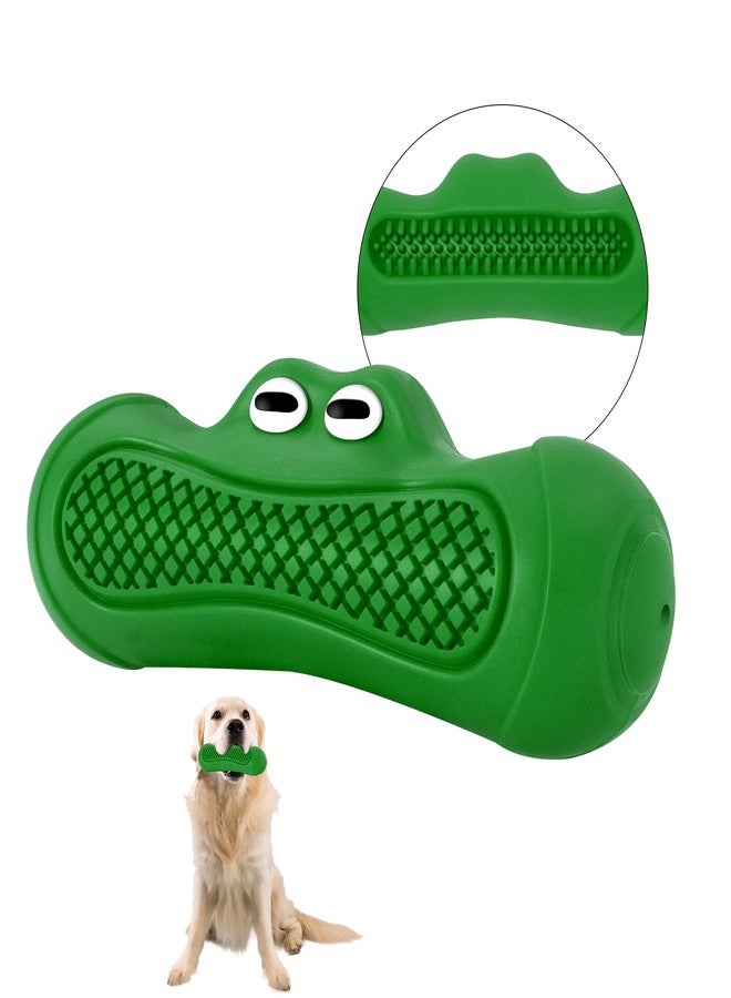 IPTPAS Durable Dog Chew Toy for Aggressive Chewers, Tough Natural Rubber Squeaky Dog Toy with Irresistible Beef Flavor, Dental Care, Teeth Cleaning & Boredom Relief for Medium & Large Dogs (Green) - Image 1